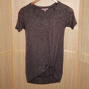 Juicy Couture Womens Grey Heathered Stretchy Short Sleeve Tunic Top XS